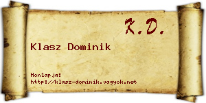 Klasz Dominik névjegykártya